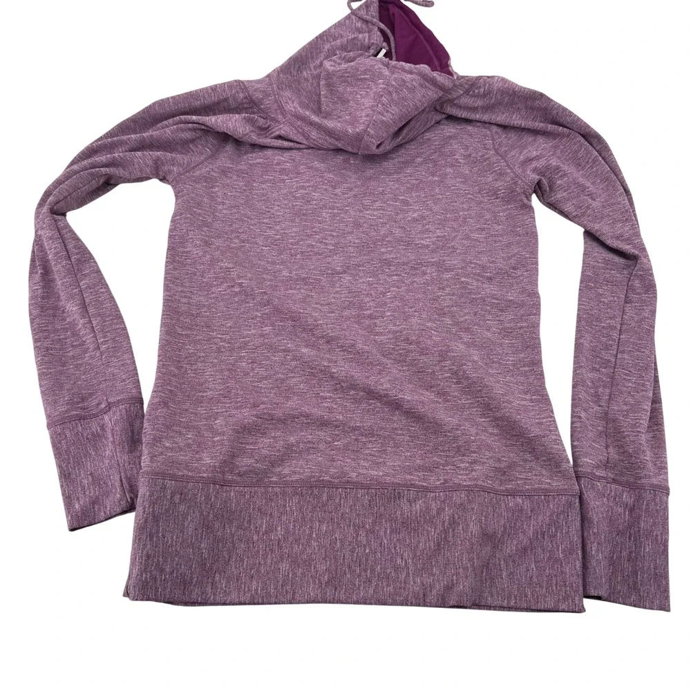 prAna‎ Purple Heathered Cowl Neck Long Sleeve Hoodie Pullover Sweatshirt XS